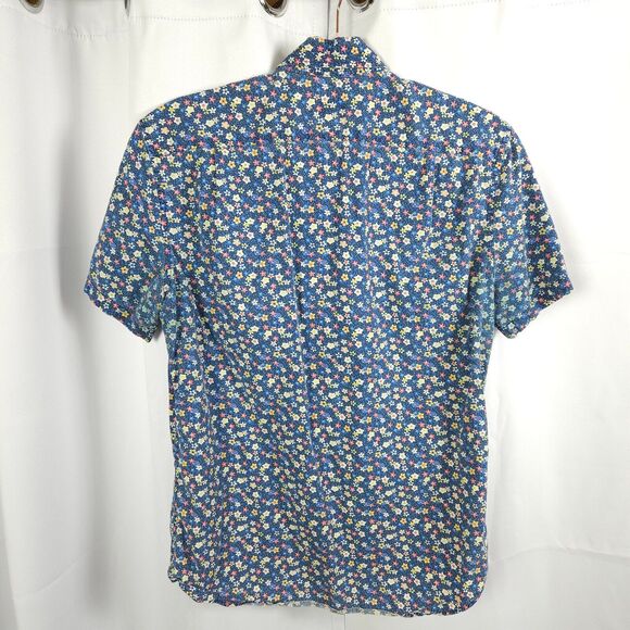 J Crew Mens Small Blue Flex Washed Floral Button Down Up Shirt - Picture 4 of 8